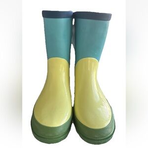 Kids' Boys Blue-Yellow-Green Rain Boots NEW No Box
